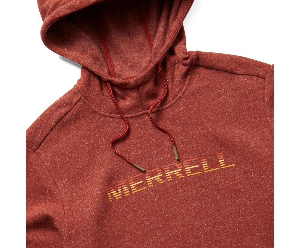 Merrell Pullover Red - Gradient Wordmark Hoody - Mens 60WYBURNZ